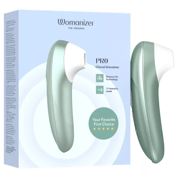 Womanizer Pro - stimolatore clitorideo ad onde d’aria (verde)