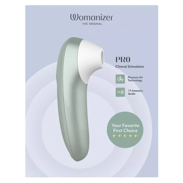 Womanizer Pro - stimolatore clitorideo ad onde d’aria (verde)