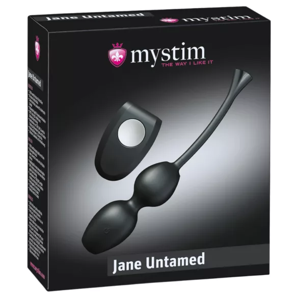 Mystim Jane Untamed - palline vaginali vibranti doppie - nero