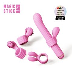 Magic Stick - vibratore con accessori intercambiabili (rosa)