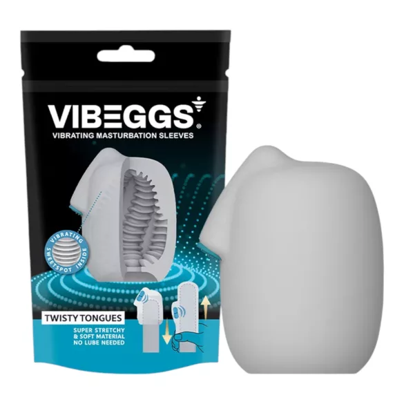 VIBEGGS Twisty Tongues - masturbatore vibrante a uovo - bianco