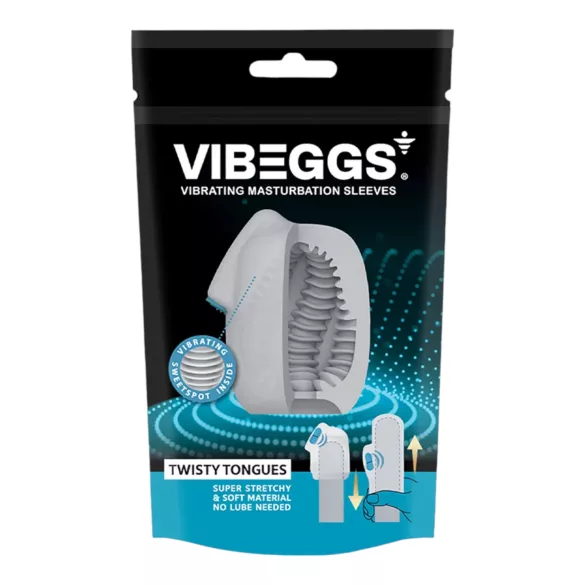 VIBEGGS Twisty Tongues - masturbatore vibrante a uovo - bianco