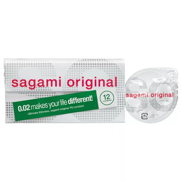 Sagami Original 0,02 - preservativo - ultrasottile 55mm - confezione 12 pezzi