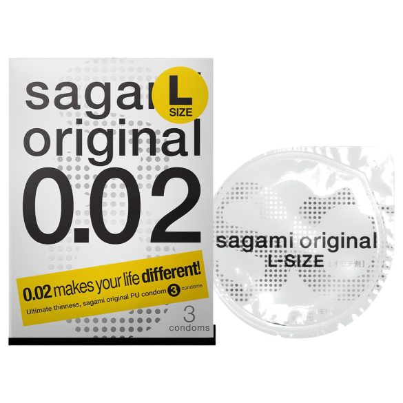Sagami Original 0,02 L - profilattico - taglia larga 58mm - 3 pezzi