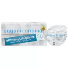   Sagami Original 0.02 - preservativo extra lubrificato - 55mm - 12 pezzi