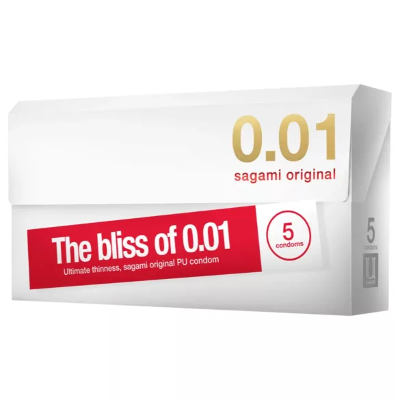 Sagami Original 0.01 - preservativo - ultrafine - 55mm - confezione da 5
