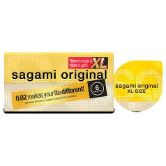   Sagami Original 0,02 XL - preservativo - extra largo 61mm - 6 pezzi