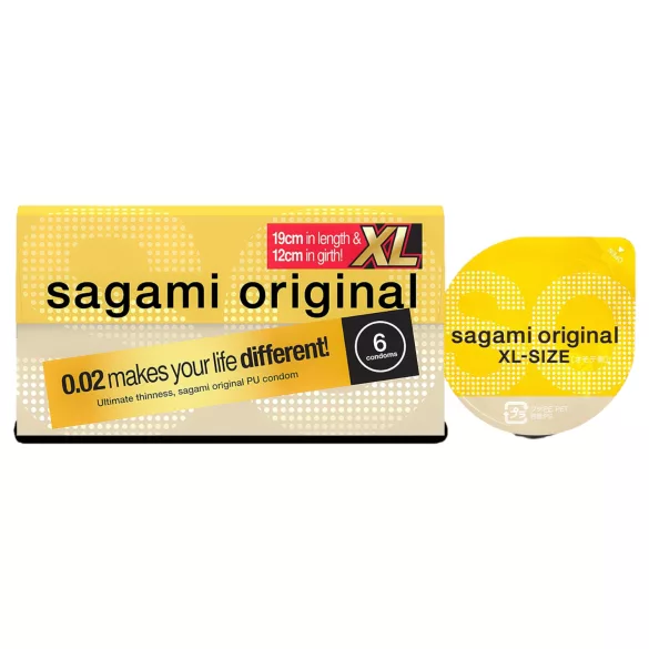 Sagami Original 0,02 XL - preservativo - extra largo 61mm - 6 pezzi