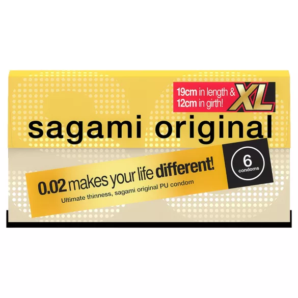 Sagami Original 0,02 XL - preservativo - extra largo 61mm - 6 pezzi