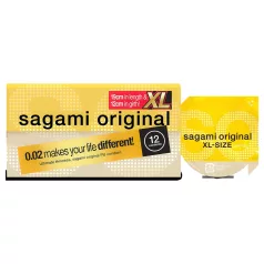   Sagami Original 0,02 XL - preservativo - extra largo 61mm - confezione 12 pezzi