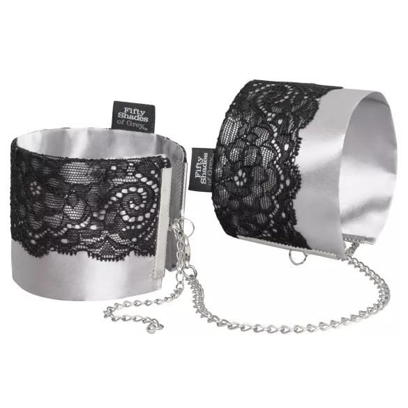 Fifty Shades of Grey - manette in raso - argento