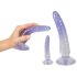 Crystal Clear - set di dildo anali trainer - 3 pezzi - trasparente blu