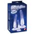 Crystal Clear - set di dildo anali trainer - 3 pezzi - trasparente blu