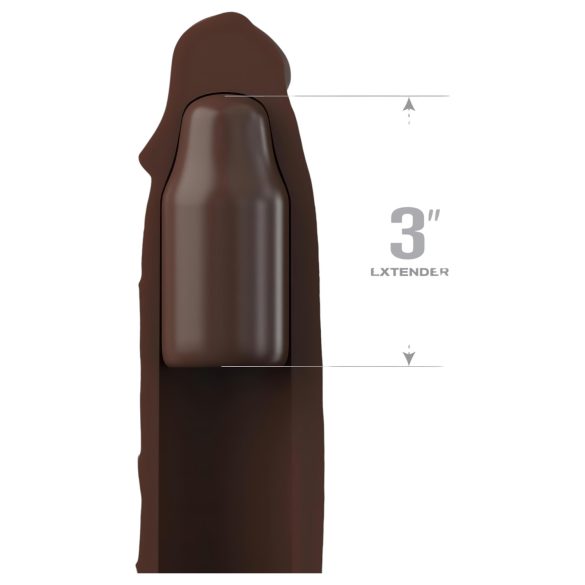 X-TENSION Elite 3 - guaina pene con anello - silicone marrone
