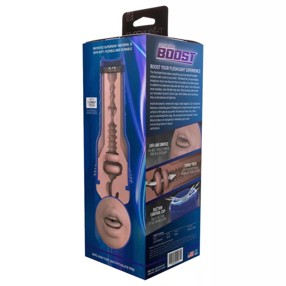 Fleshlight Boost Blow - masturbatore bocca realistico - silicone naturale