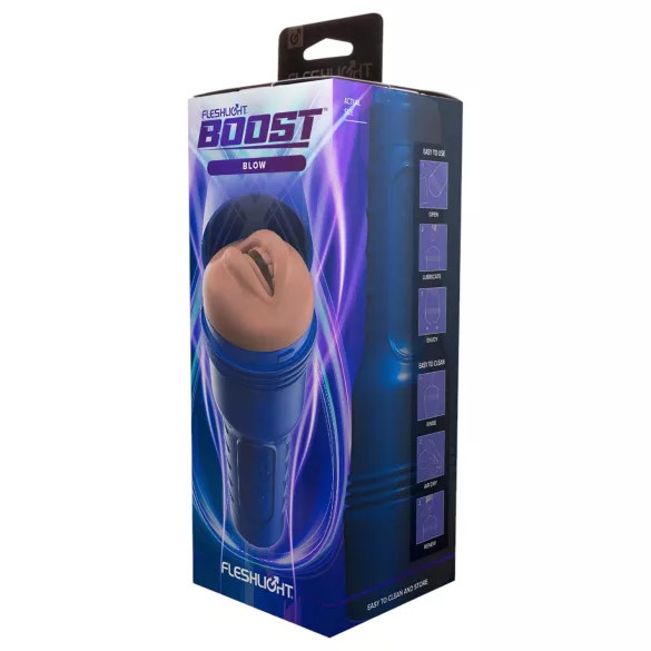 Fleshlight Boost Blow - masturbatore bocca realistico - silicone naturale