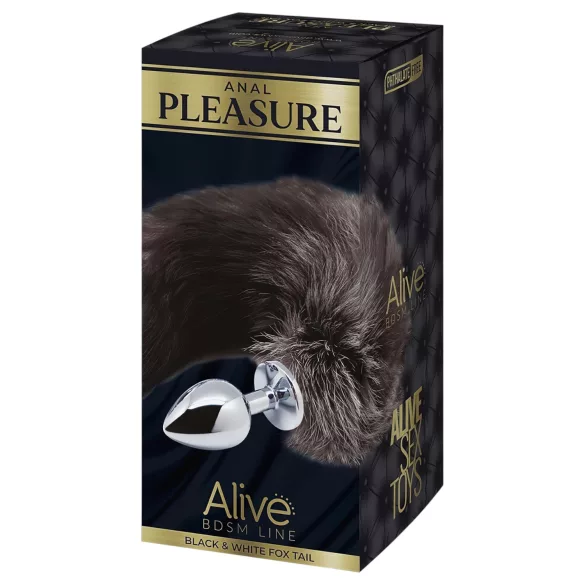 Alive Anal Pleasure - plug anale medio con coda di volpe (argento)