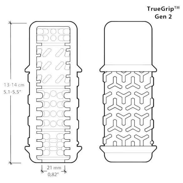 The Handy - masturbatore maschile TrueGrip Gen 2 Sleeve - trasparente