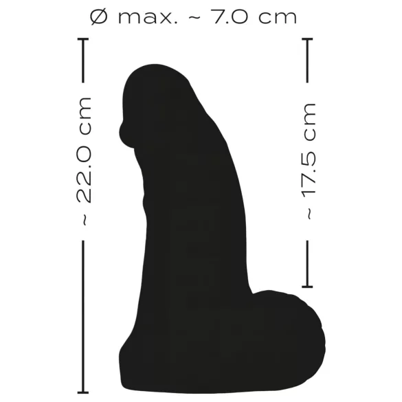 Realistixxx - dildo realistico grande con testicoli - 22 cm - nero