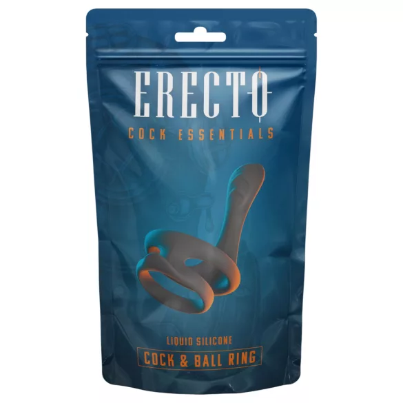Erecto - anello fallico e scrotale - silicone nero