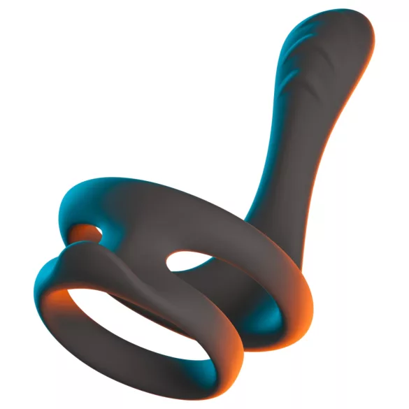 Erecto - anello fallico e scrotale - silicone nero