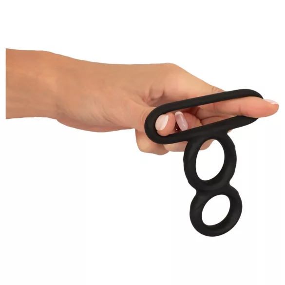 Erecto - anello triplo per pene - silicone nero