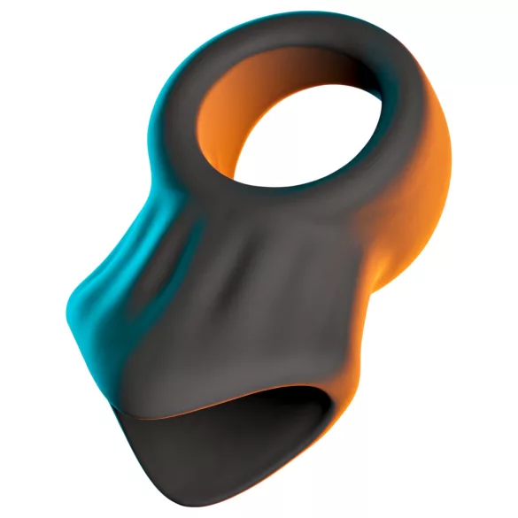 Erecto - anello fallico con allungamento scrotale - silicone nero
