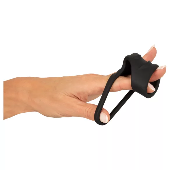 Erecto - anello fallico 2in1 - silicone nero