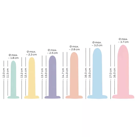 You2Toys - Six in a Row - set di dildo trainer - 6 pezzi (colorati)