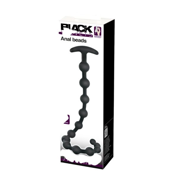 Black Velvets - dildo anale con perle - silicone nero