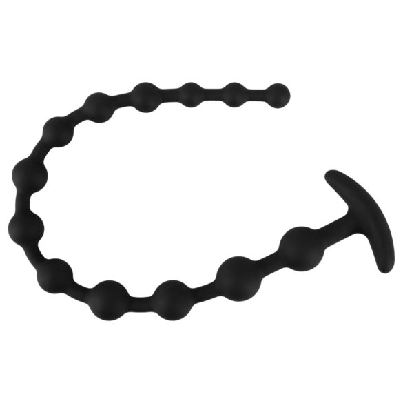 Black Velvets - dildo anale con perle - silicone nero