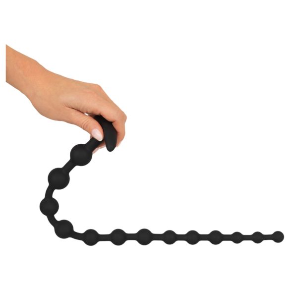 Black Velvets - dildo anale con perle - silicone nero