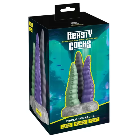 Beasty Cocks - dildo triplo tentacolo - silicone