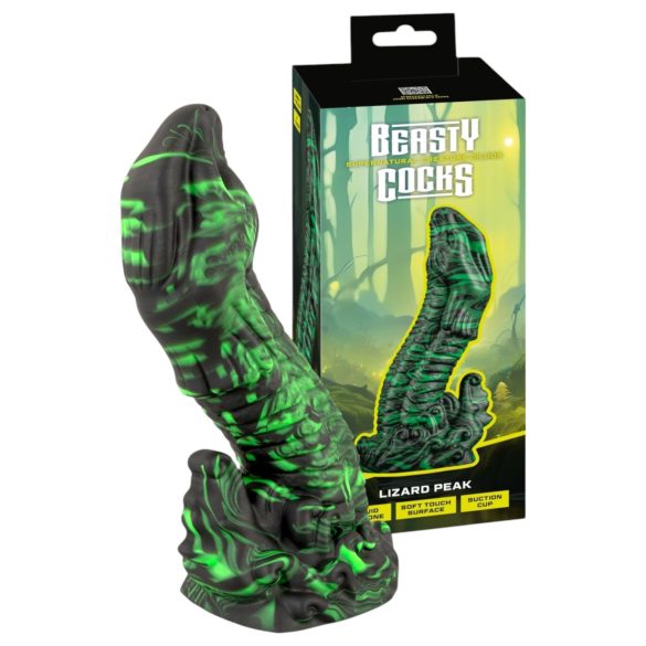 Beasty Cocks Lizard Peak - dildo lucertola (verde-nero)