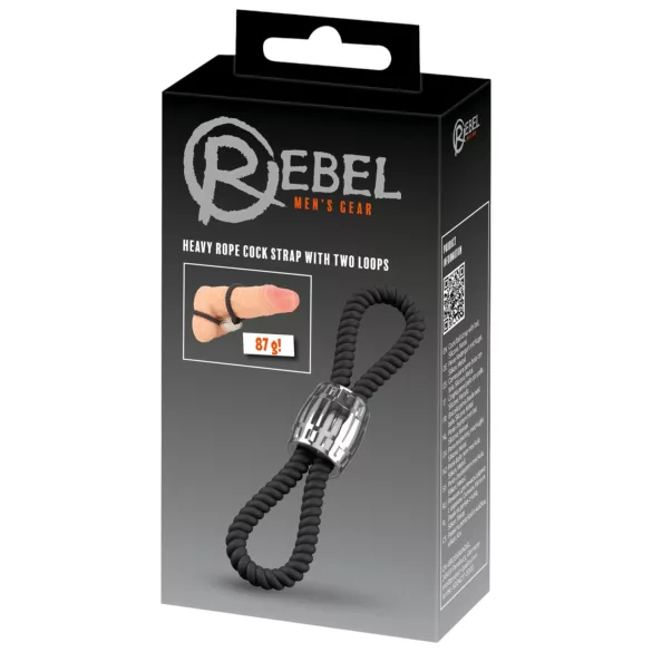 Rebel Cock Strap - doppio anello per pene regolabile in silicone (87 g)