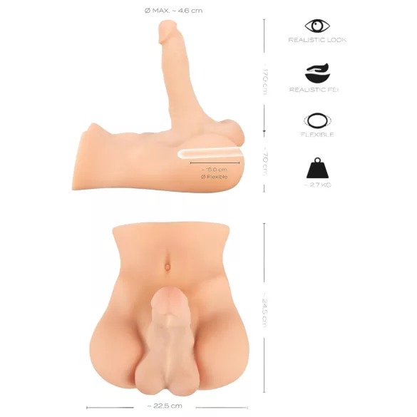Realistixxx Deluxe Man 02 - torso maschile realistico - color carne