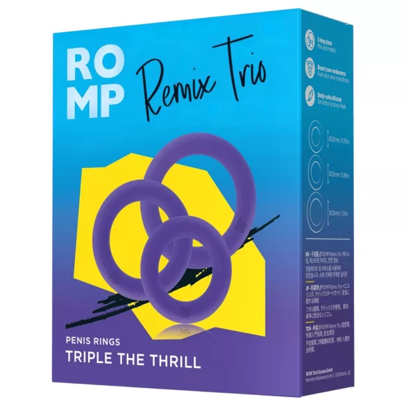ROMP Remix Trio - set anelli fallici - 3 pezzi - viola