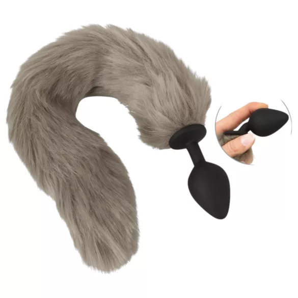 You2Toys - plug anale in silicone con coda - grigio
