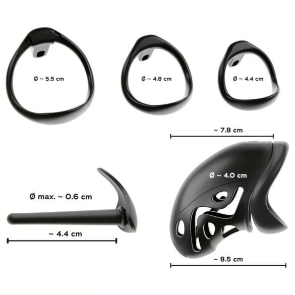 You2Toys - gabbia per pene con plug - nero