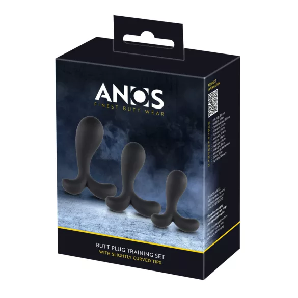 ANOS - set di plug anali per allenamento - silicone nero