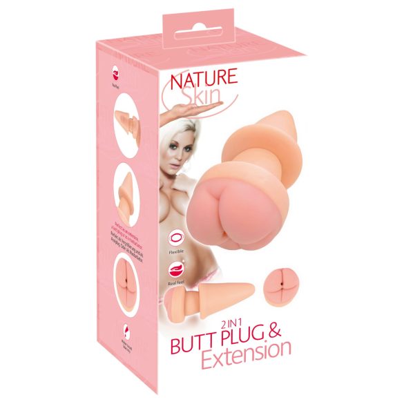 Nature Skin - plug anale e guaina pene - colore naturale