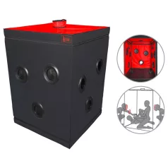 Secretdome - cabina del sesso BDSM con aperture (nero)