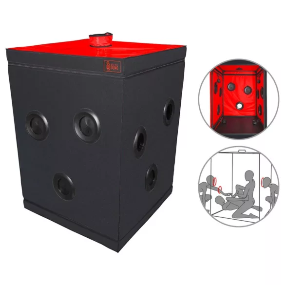 Secretdome - cabina del sesso BDSM con aperture (nero)