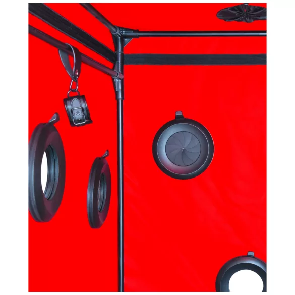 Secretdome - cabina del sesso BDSM con aperture (nero)