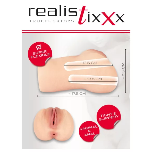 Realistixxx Real Stroker - vagina realistica e masturbatore anale (color carne)