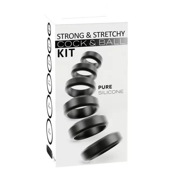 You2Toys - set di anelli per pene e testicoli (nero) - 6 pz