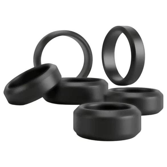 You2Toys - set di anelli per pene e testicoli (nero) - 6 pz