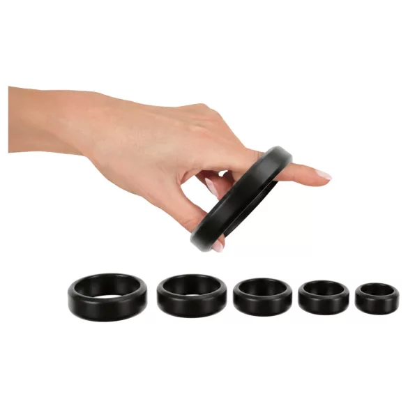 You2Toys - set di anelli per pene e testicoli (nero) - 6 pz