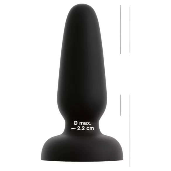 Black Velvets - plug anale in silicone con ventosa (nero) - S