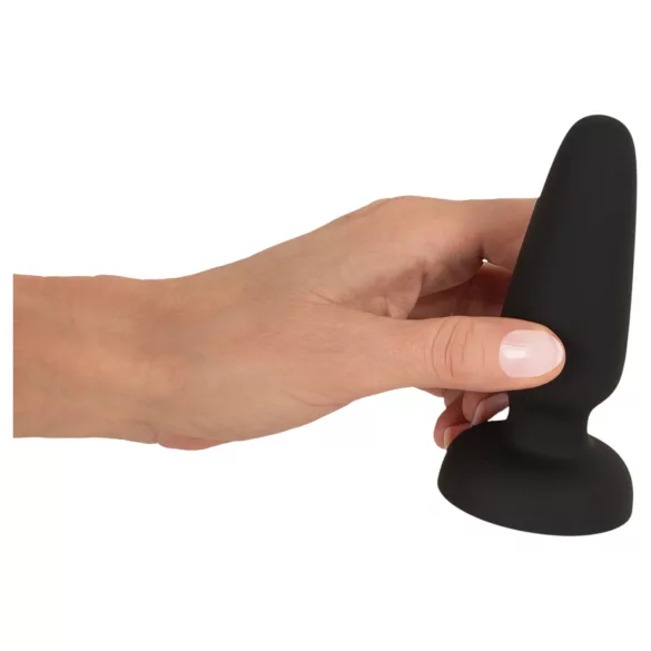 Black Velvets - plug anale in silicone con ventosa (nero) - M